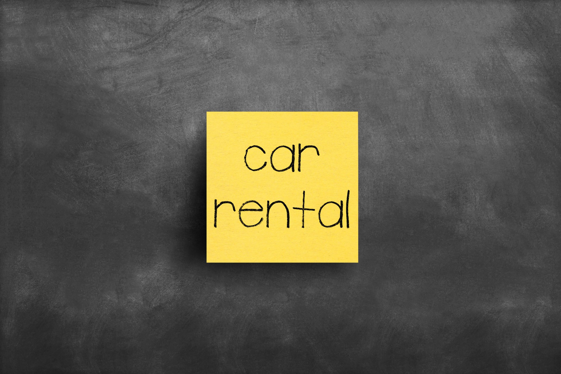 Nota adesiva sulla lavagna, noleggio auto